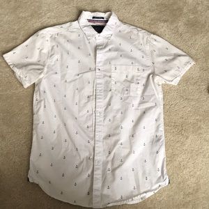 On the Road Anchor short sleeve button down shirt